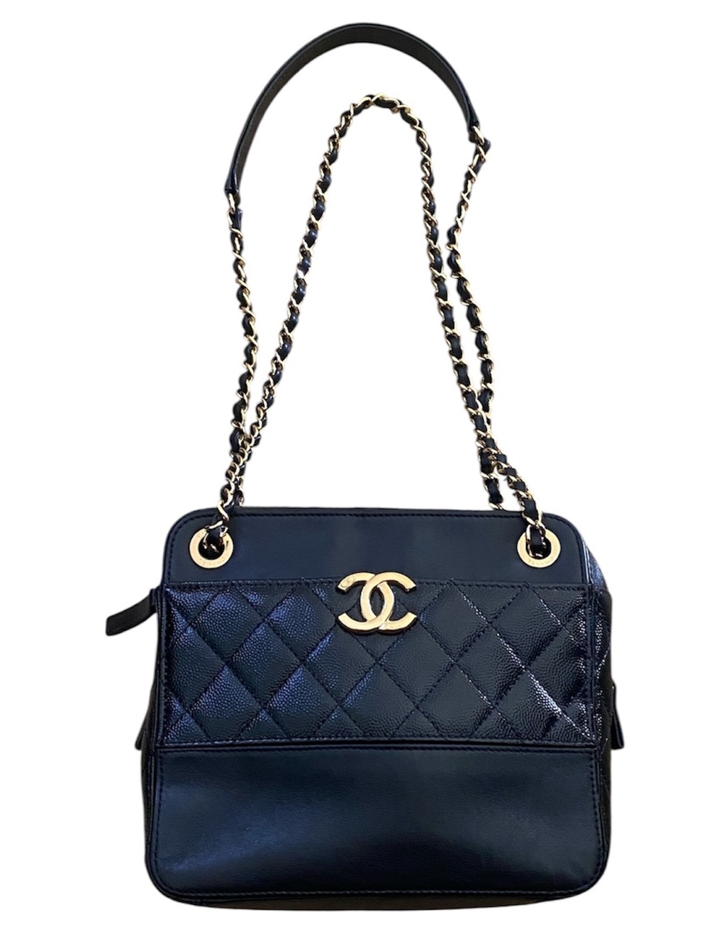 Chanel Lambskin Caviar Camera Crossbody Bag
